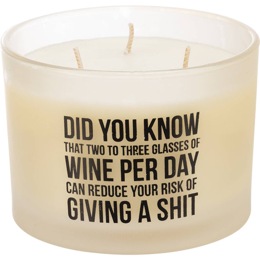 Two To Three Glasses Of Wine Per Day Candle