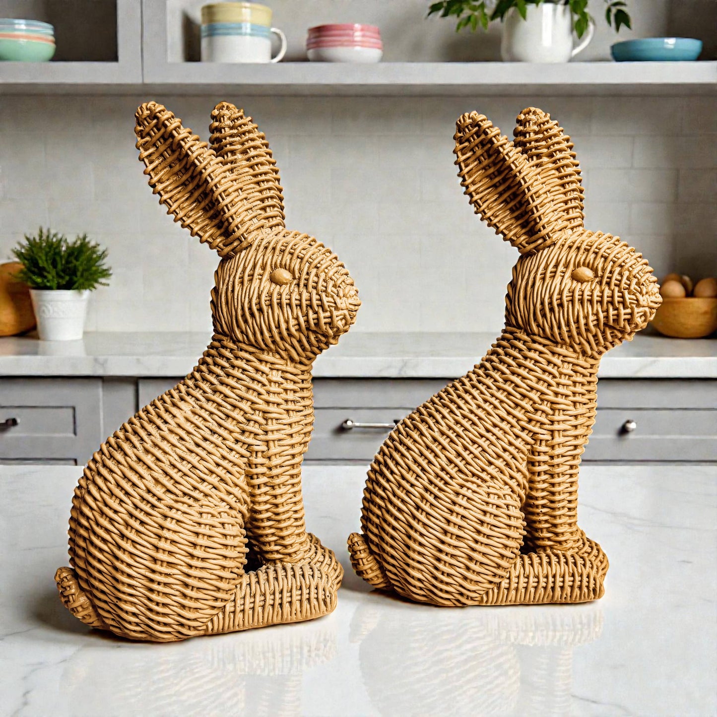 Bunny Decoration, Farmhouse Easter Rabbit Home Decor Statues