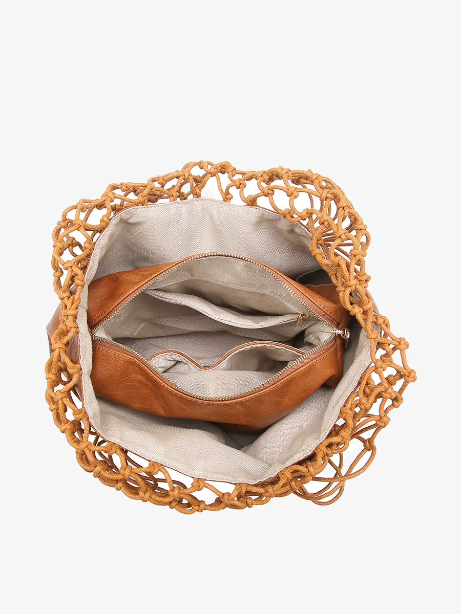 Satchel w/ Dual Handles and Rope Netting