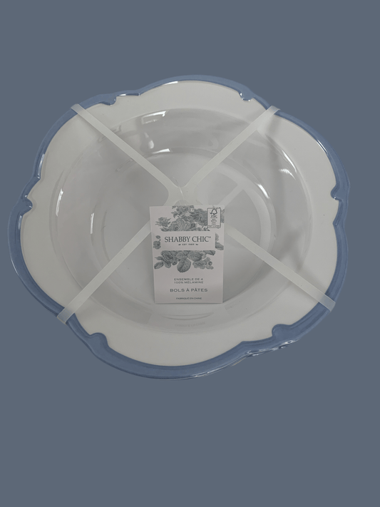 Blue Rim Pasta Bowls