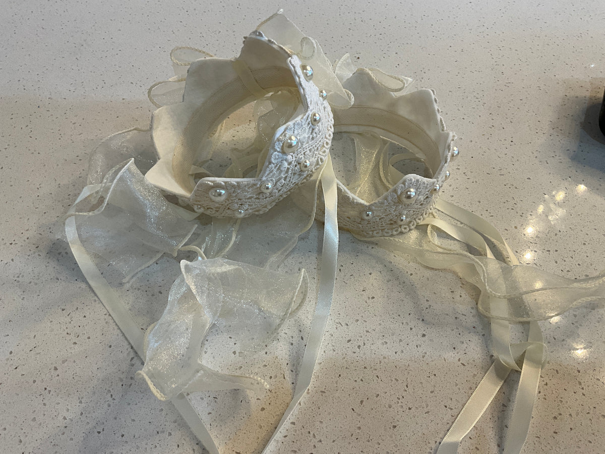 Girls White Pearl Crown