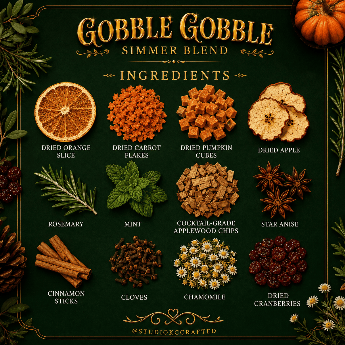 Gobble Gobble Simmer Pot Blend, Thanksgiving Simmer Pot Kit,