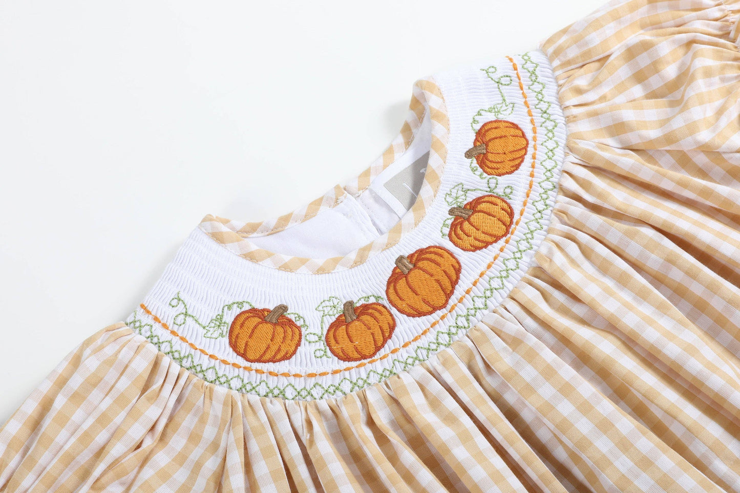 Light Brown Gingham Pumpkin Smock