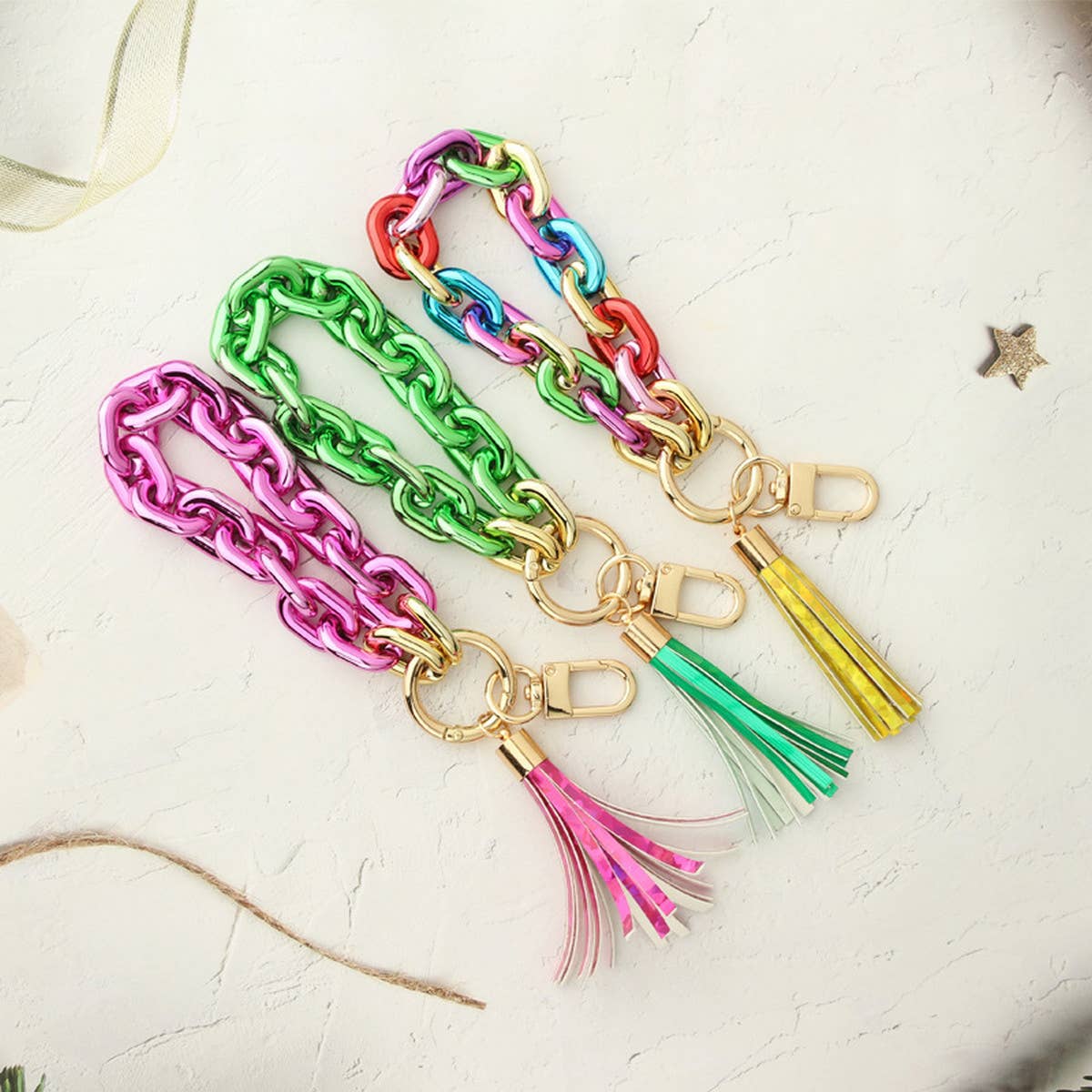 COLORFUL BRACELET BRIGHT COLOR KEYCHAIN_CWMM1333