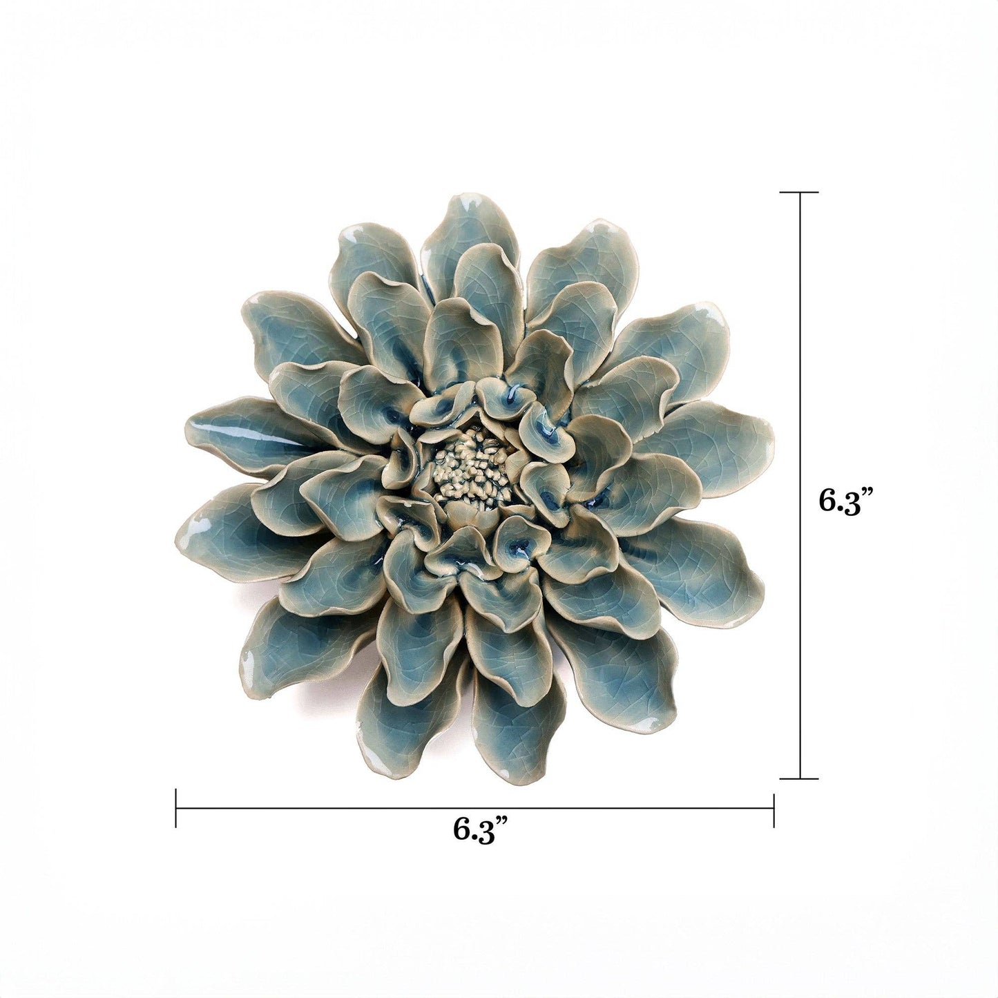 Powder Blue Aphrodite Dahlia Pottery Handmade Boxed