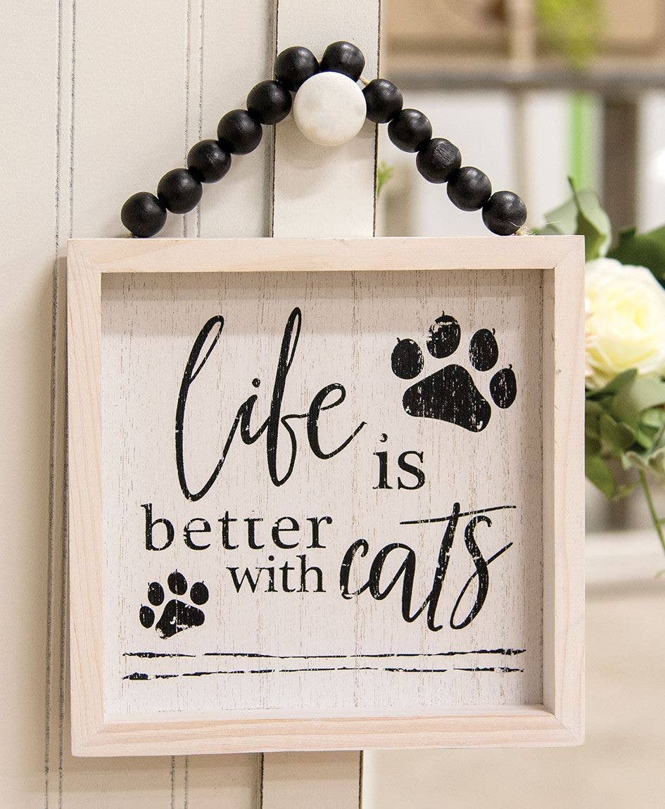 Life Is Better With Pets Beaded Sign, 2 Assorted