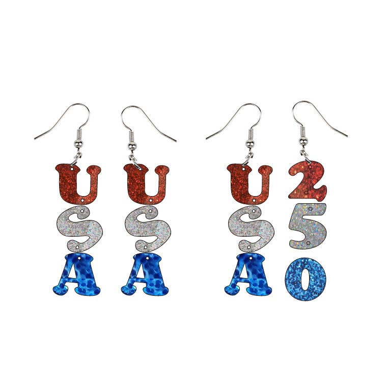 USA 250th Anniversary Acrylic Earrings