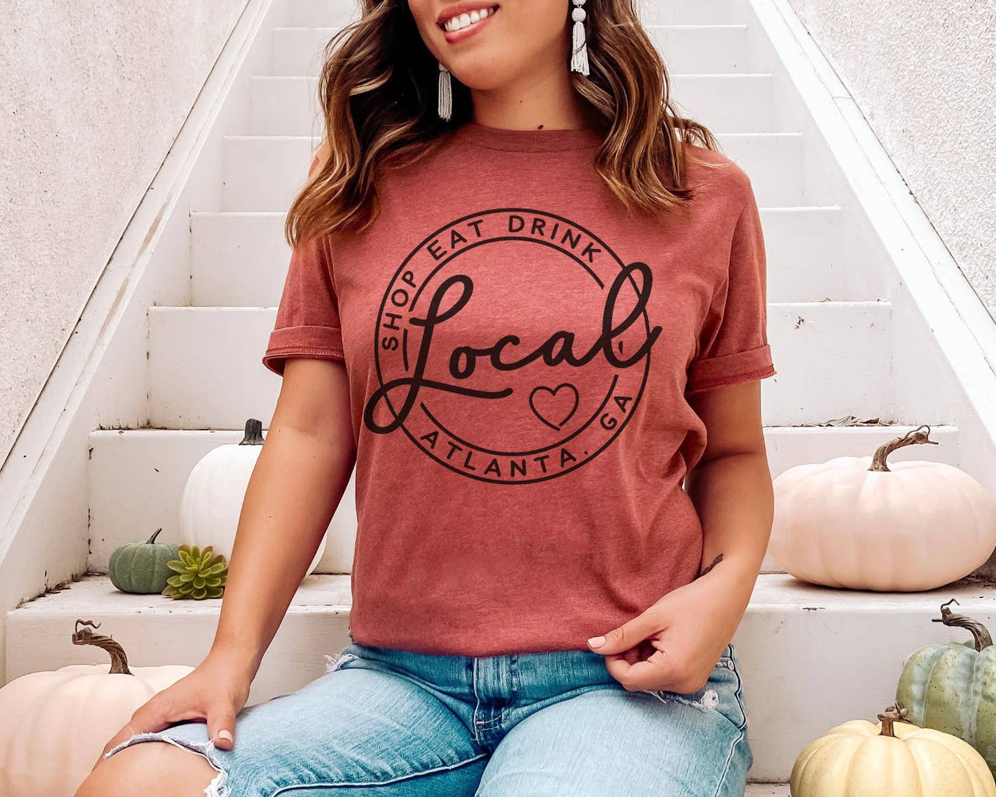 Custom Local Circle Shop Eat Drink Tee NEW COLORS