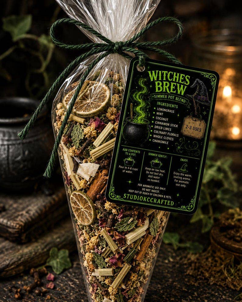 Witches Brew Simmer Pot Blend, Halloween Home Fragrance, Witchy Fall Décor, Botanical Stovetop Potpourri, Halloween Gift