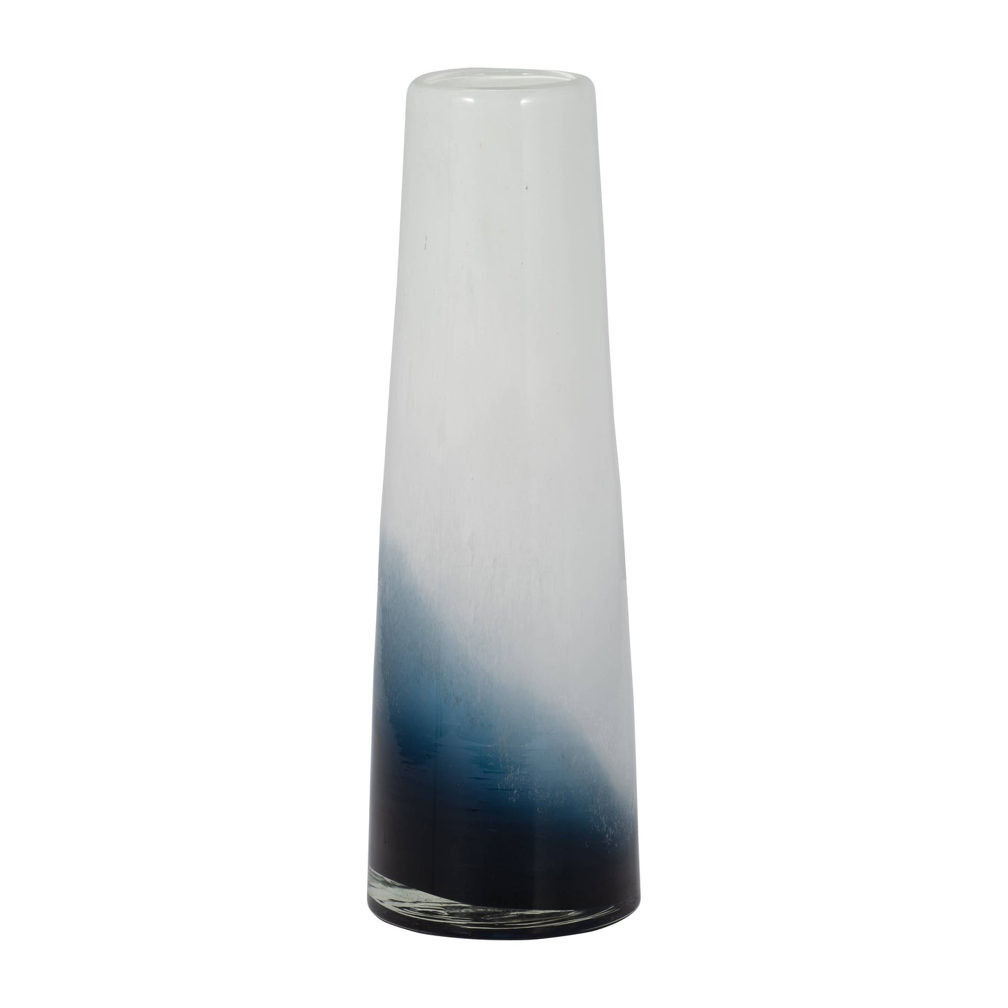 Glass Ombre Cylinder Waters Decorative Vase - Blue, 15 in.
