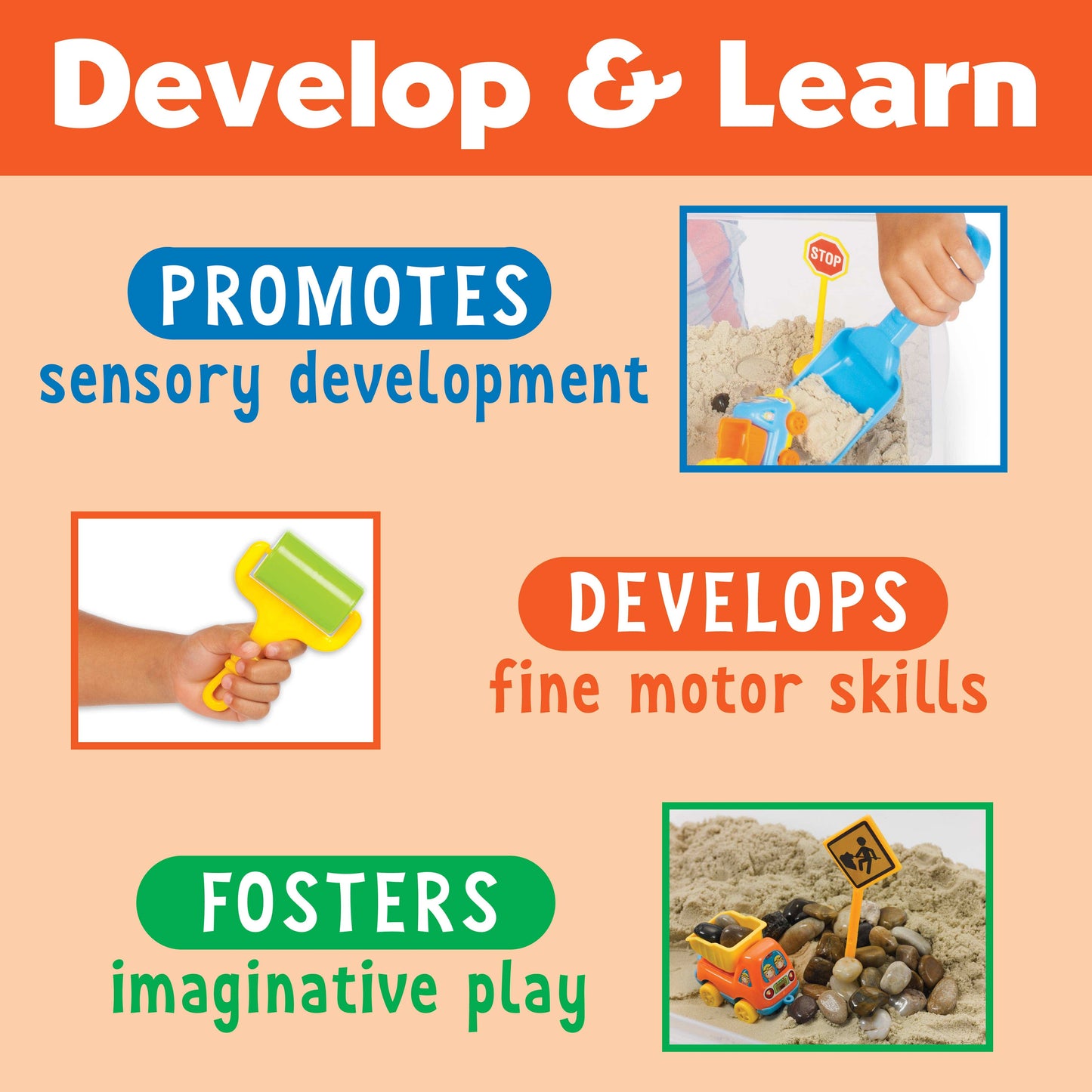 Sensory Bin Construction Zone Activity Bin for Kids