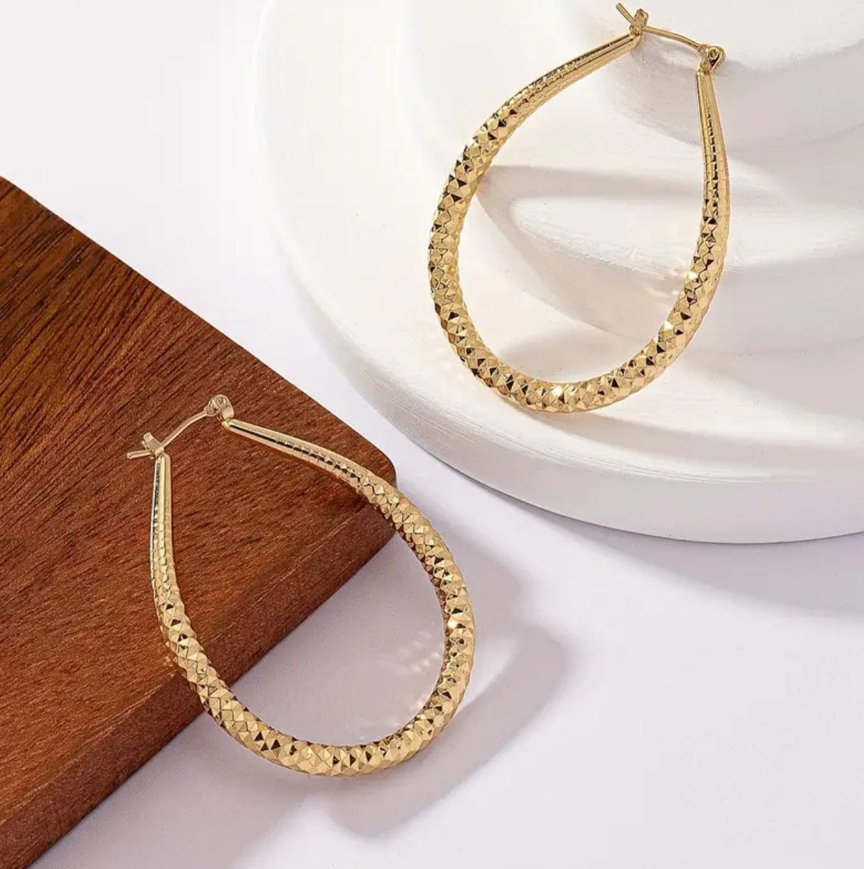 Water Drop Design Hoop Earrings