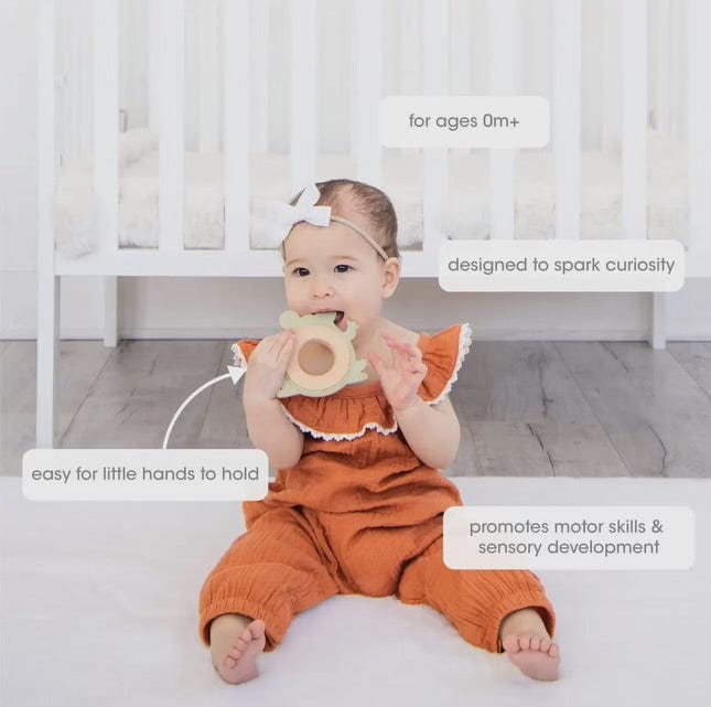 Silicone and Wooden Frog Teether