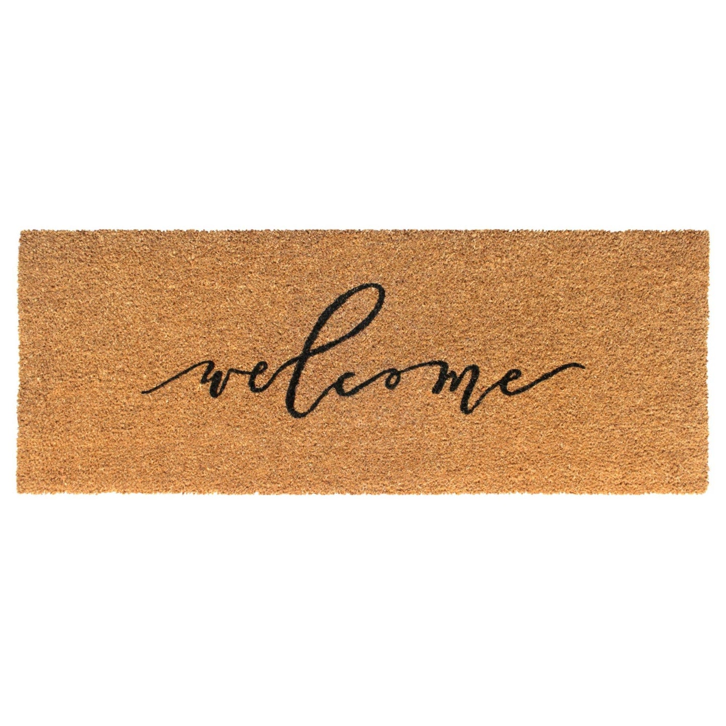 Black Scripty Welcome Doormat, 18" x 48"