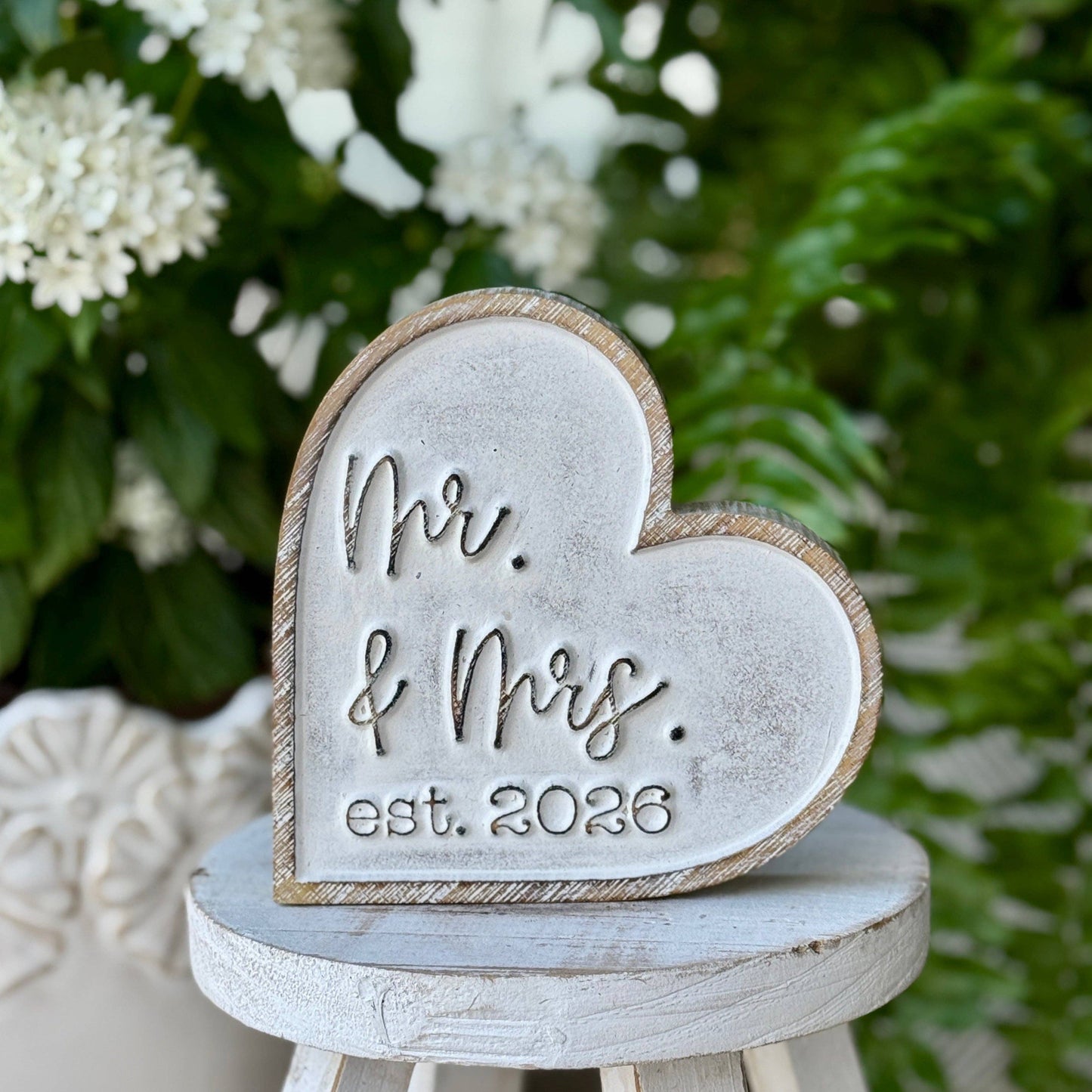Mr Mrs 2026 Carved Heart