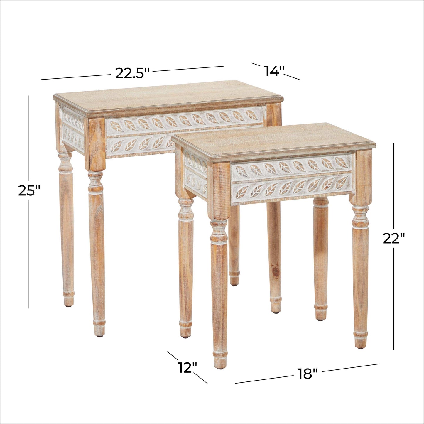 Farmhouse Brown Wooden Accent Table Large