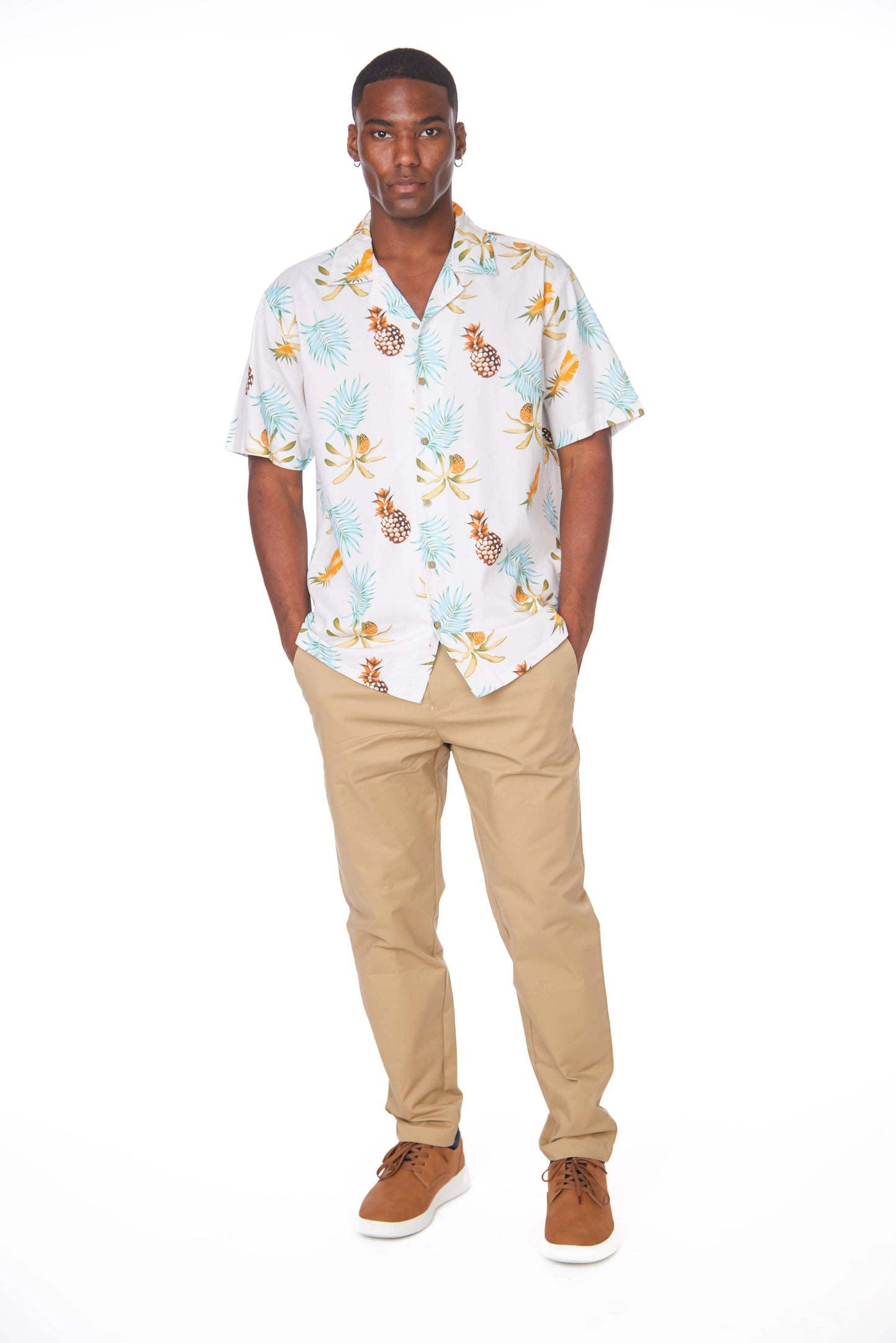 Men's Printed Woven Fun Print Short Sleeve Cotton Shirt