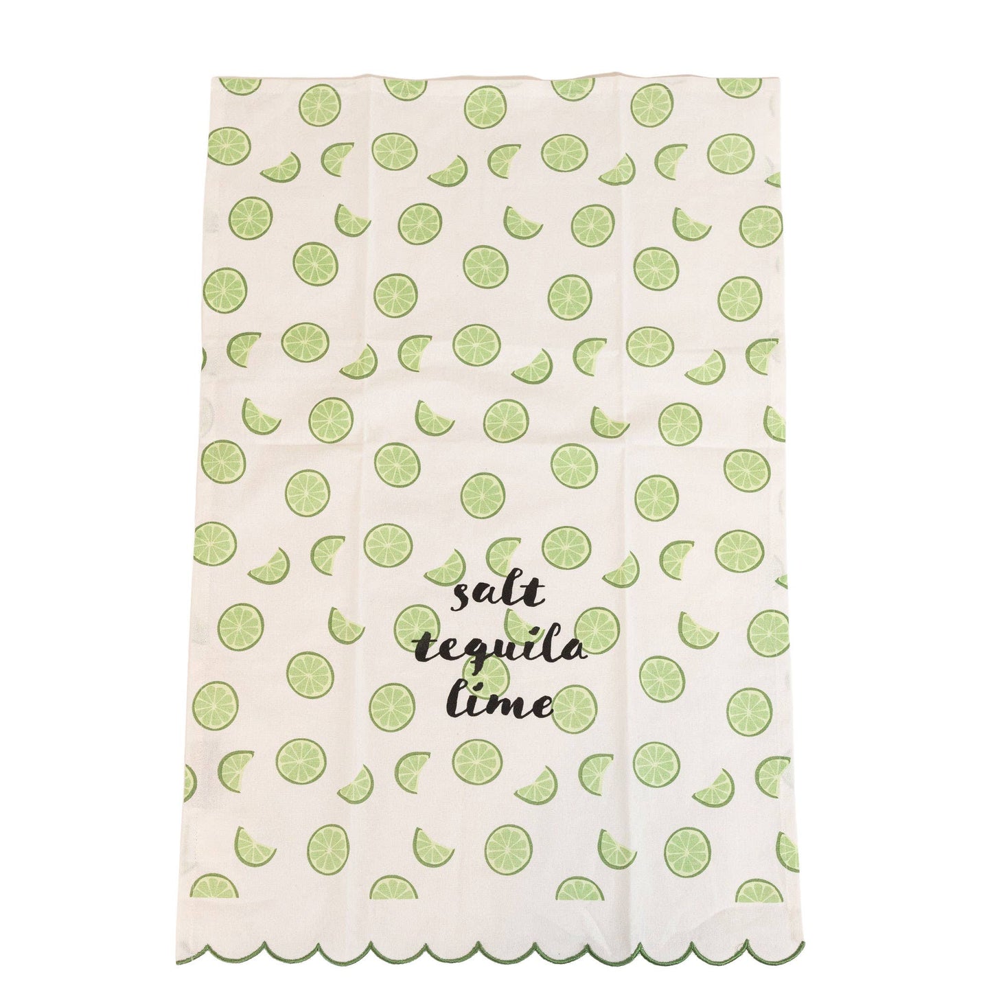 Salt Tequila Lime Tea Towel with Lime Print