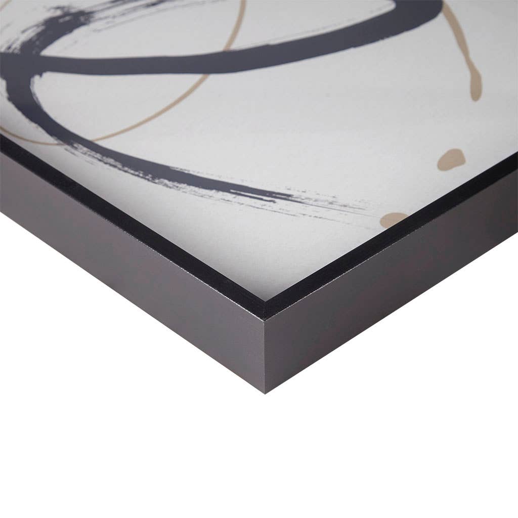 Black Modern Abstract Stroke Framed Wall Decor