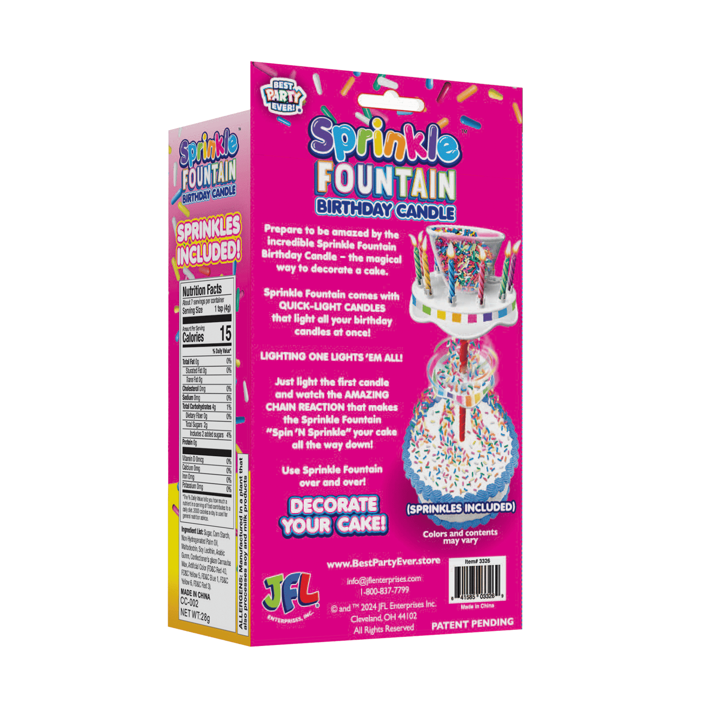 Sprinkle Fountain Birthday Candle