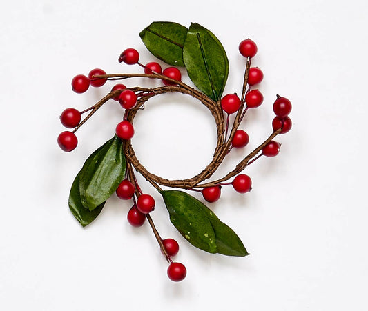 2.25" Berry & Leaf Candle Ring