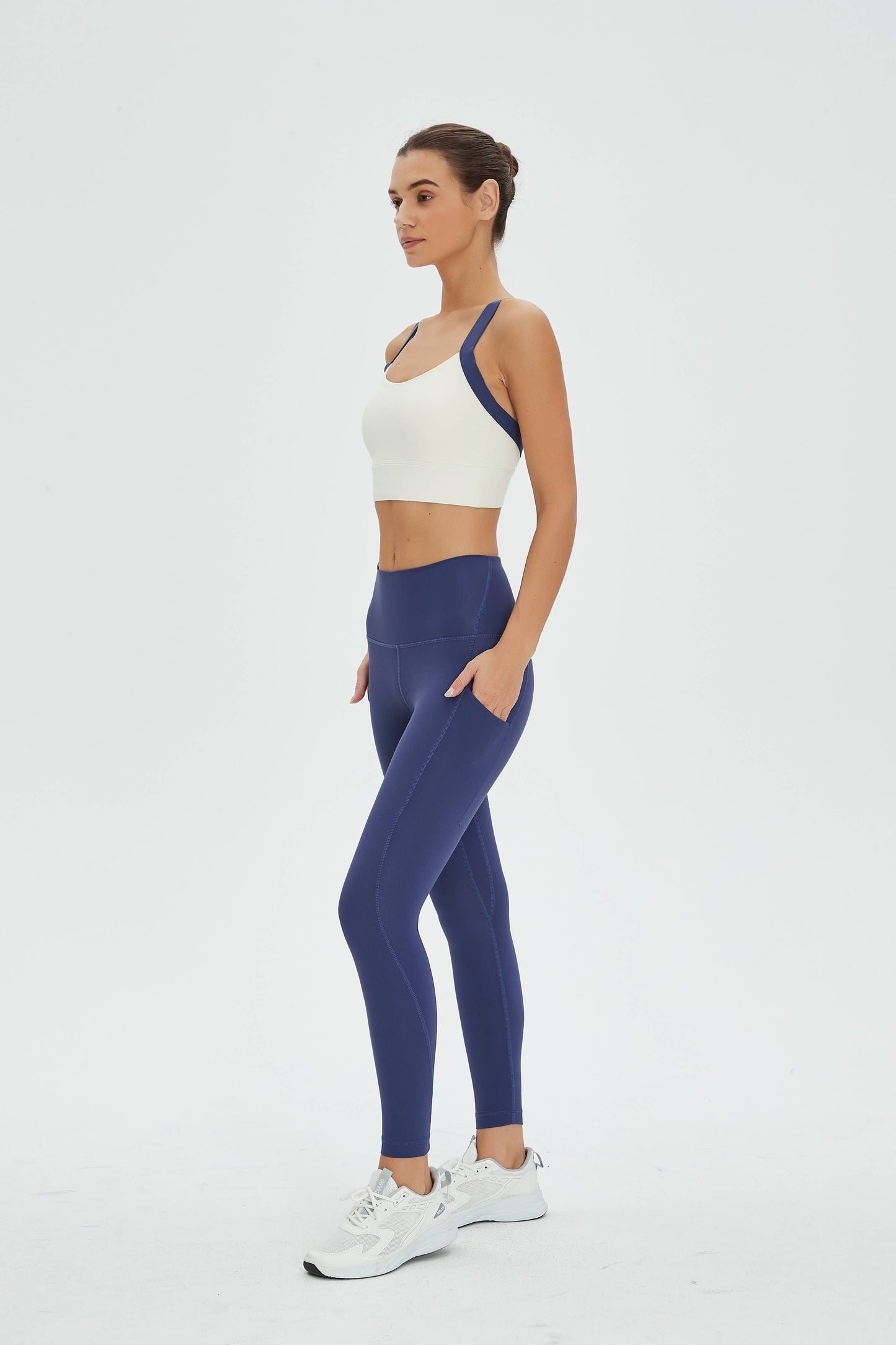 Clara Lycra® Color Contrast Strappy Back Sports Bra