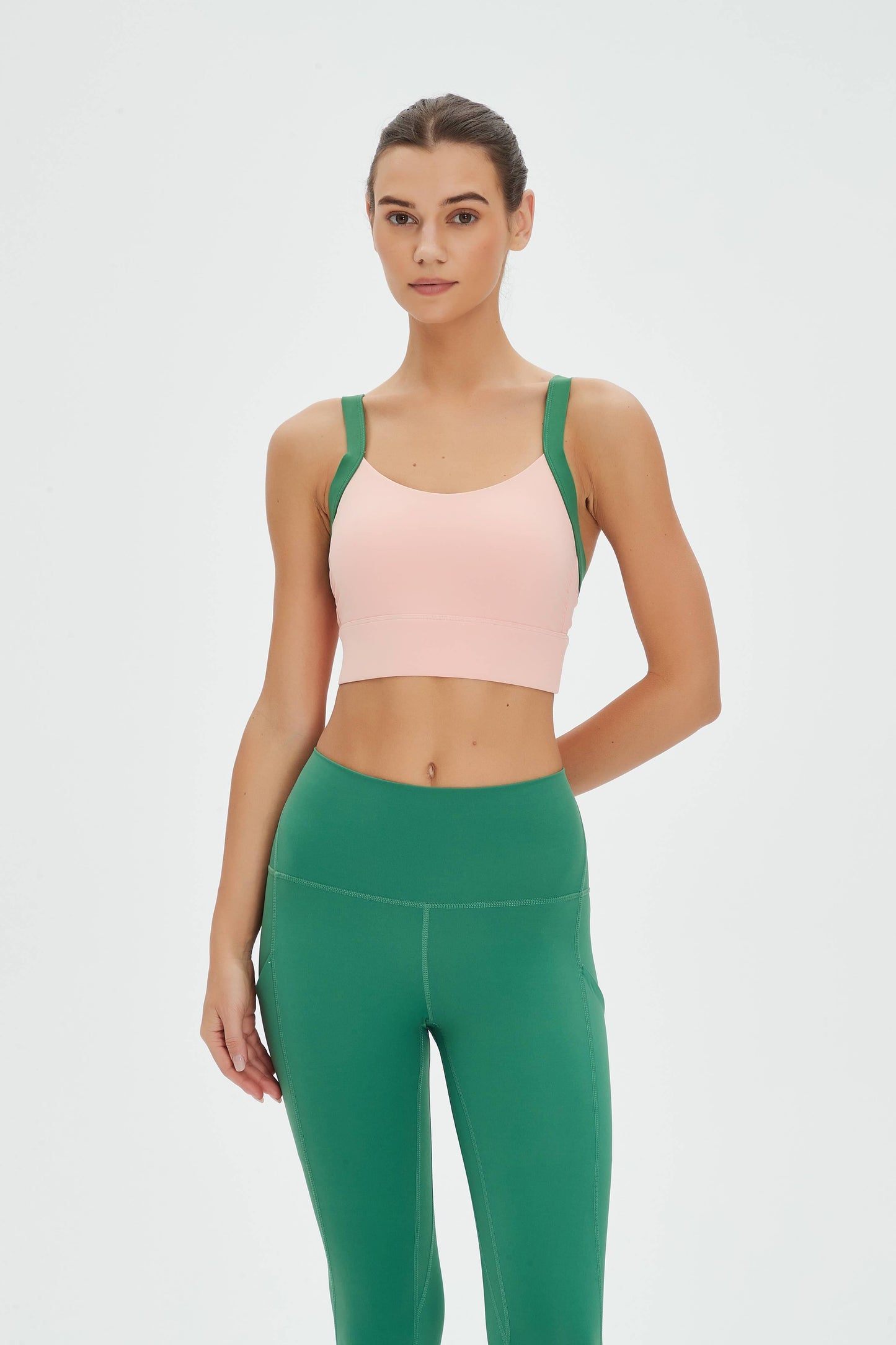 Clara Lycra® Color Contrast Strappy Back Sports Bra