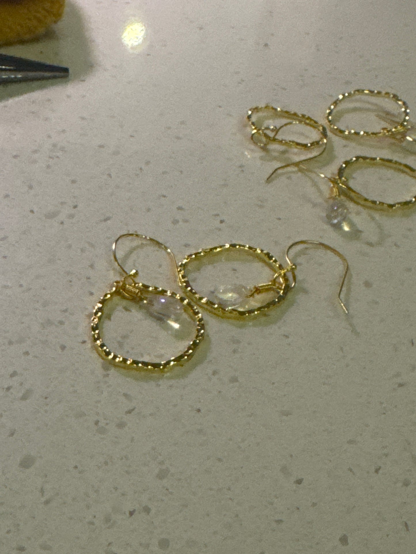 Gold and Stone Earrings