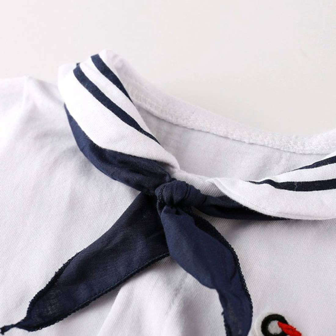 White Sailor Anchor Baby Romper