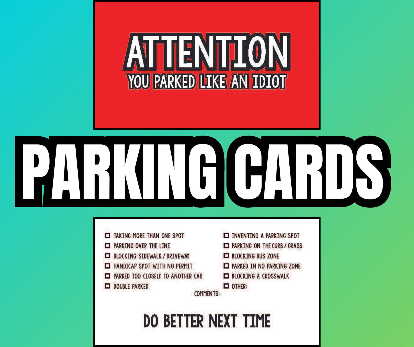 Parking Cards - Attention 40 Pack
