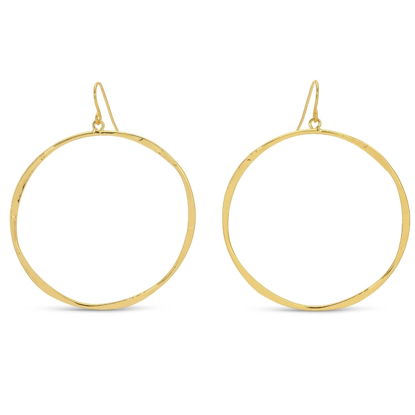 Lightly Hammered Open Circle Earrings