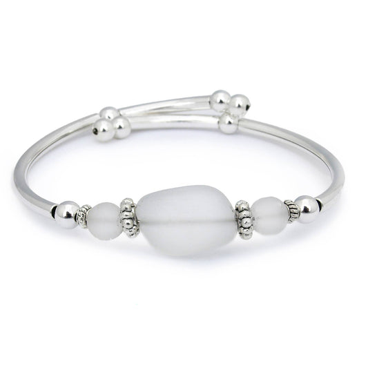 Clear Sea Glass Single Bracelet