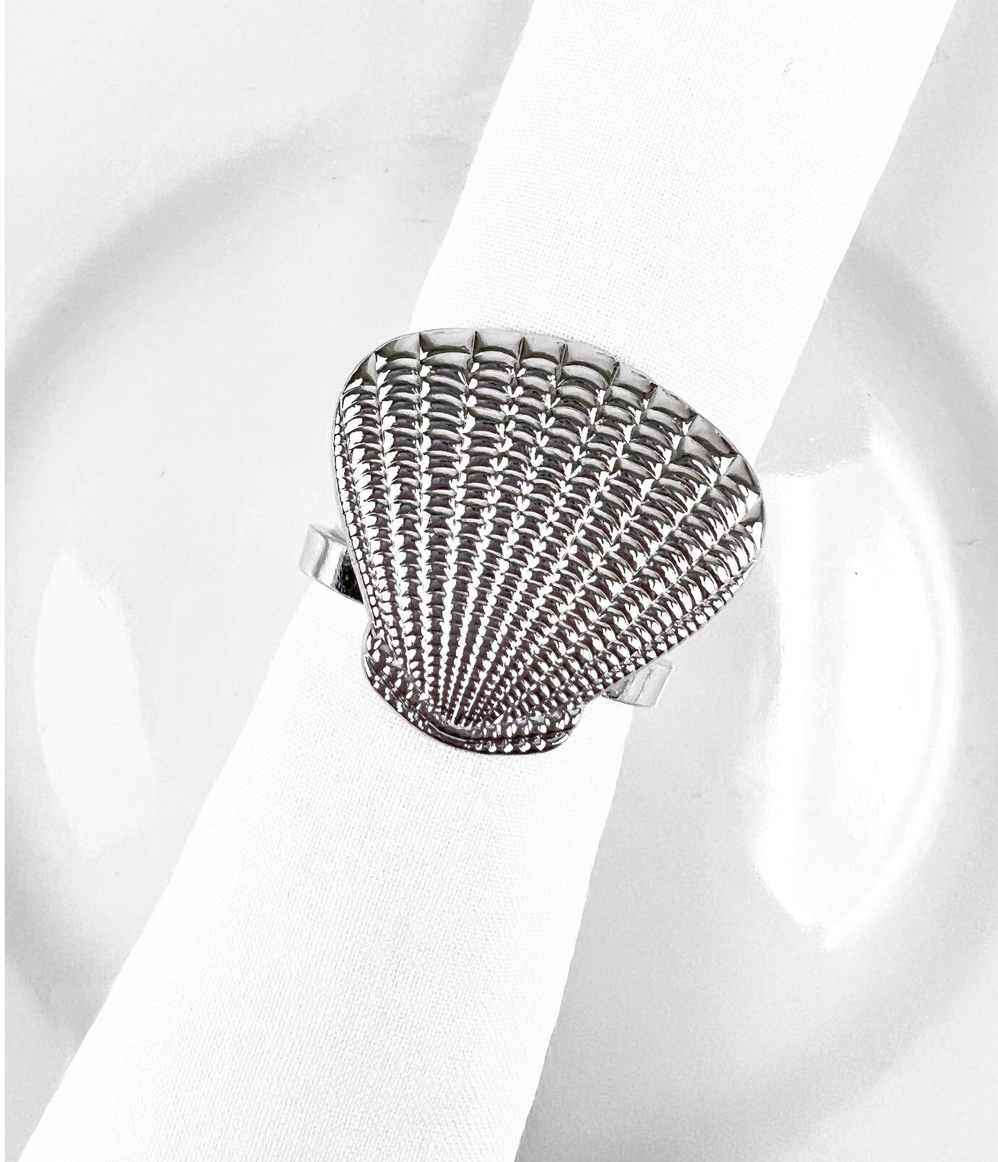 Silver Coastal Sea Creatures Metal Napkin Rings - Set of 6