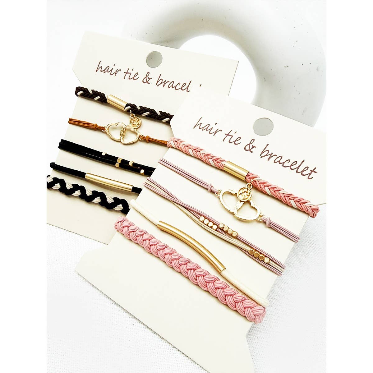 Boho Inspired HEART Theme Hair Tie Bracelets