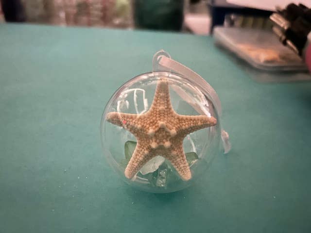 Seaglass Starfish Christmas Ornament