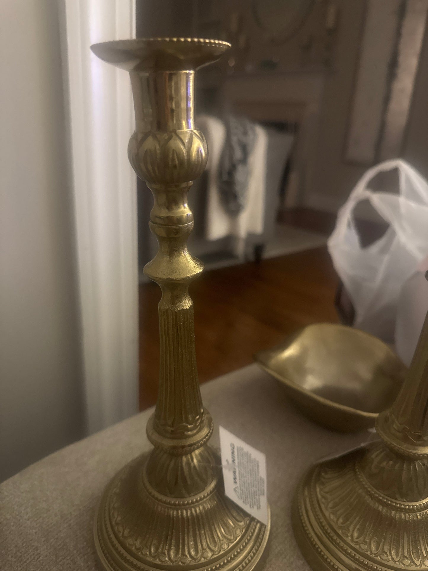 Large Vintage Gold Candle Stick