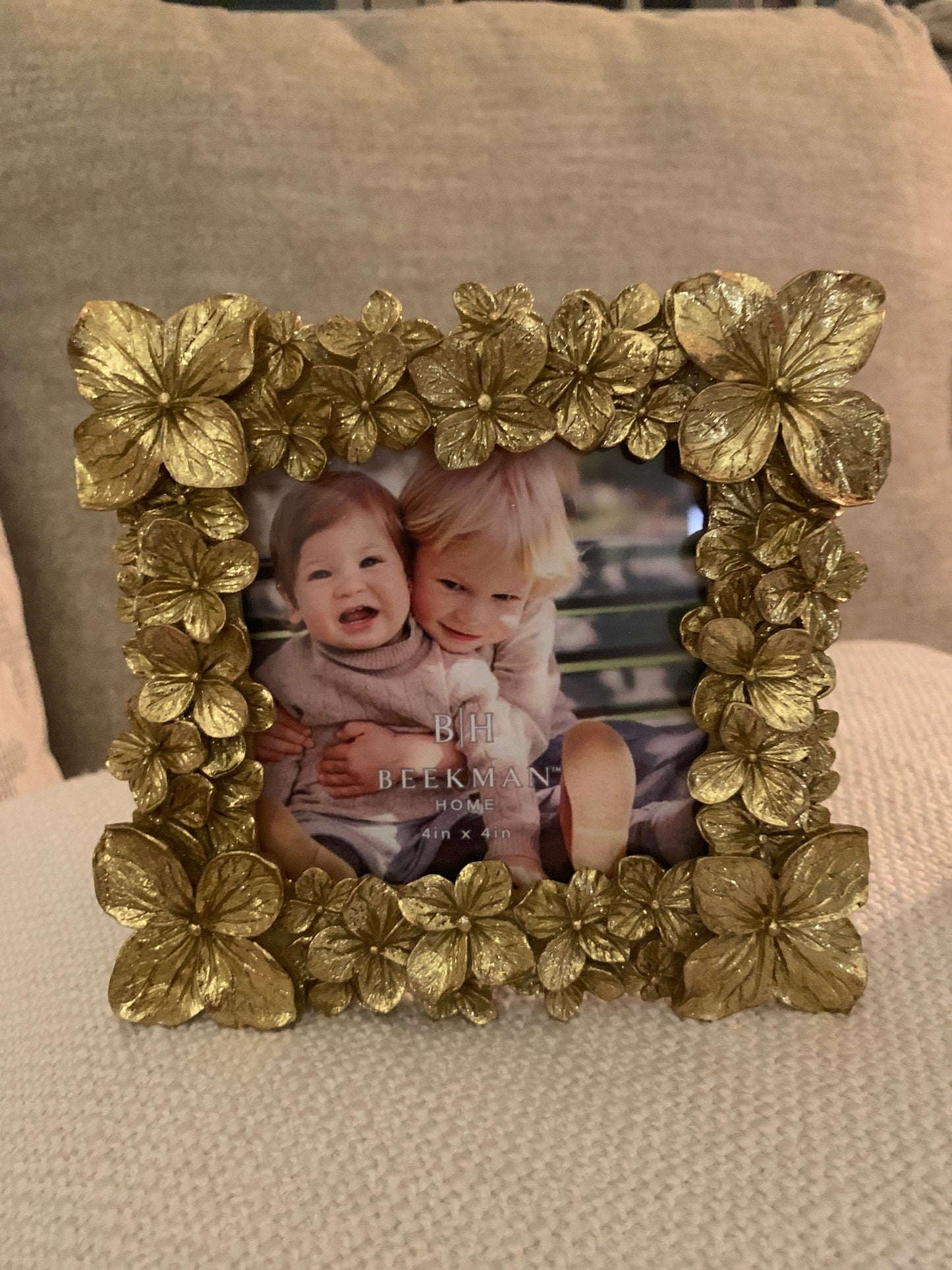 Gold Flowers Picture Frame
