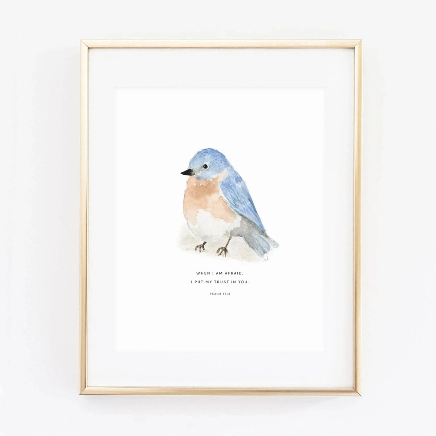 Psalm 56:3 bluebird scripture print