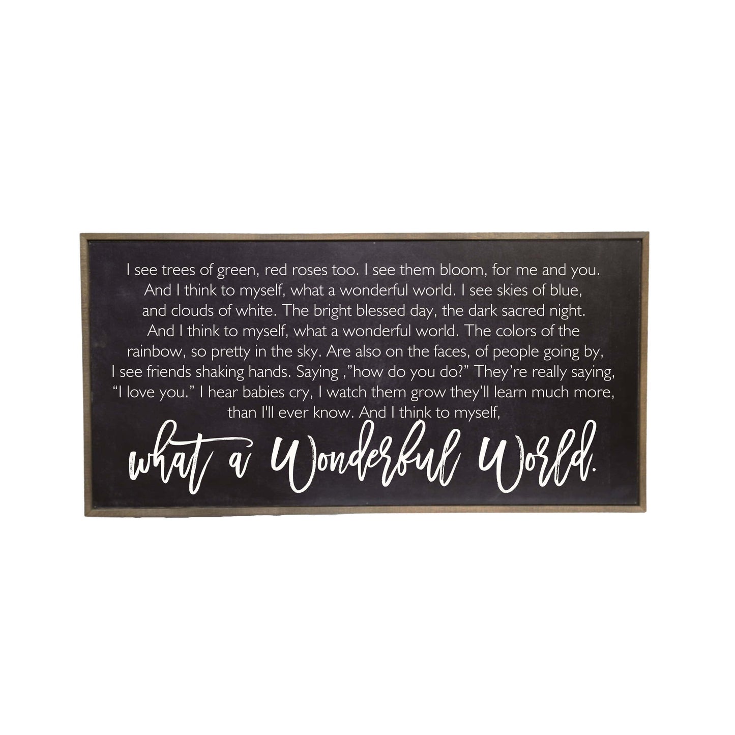 Finish What A Wonderful World Horizontal Sign
