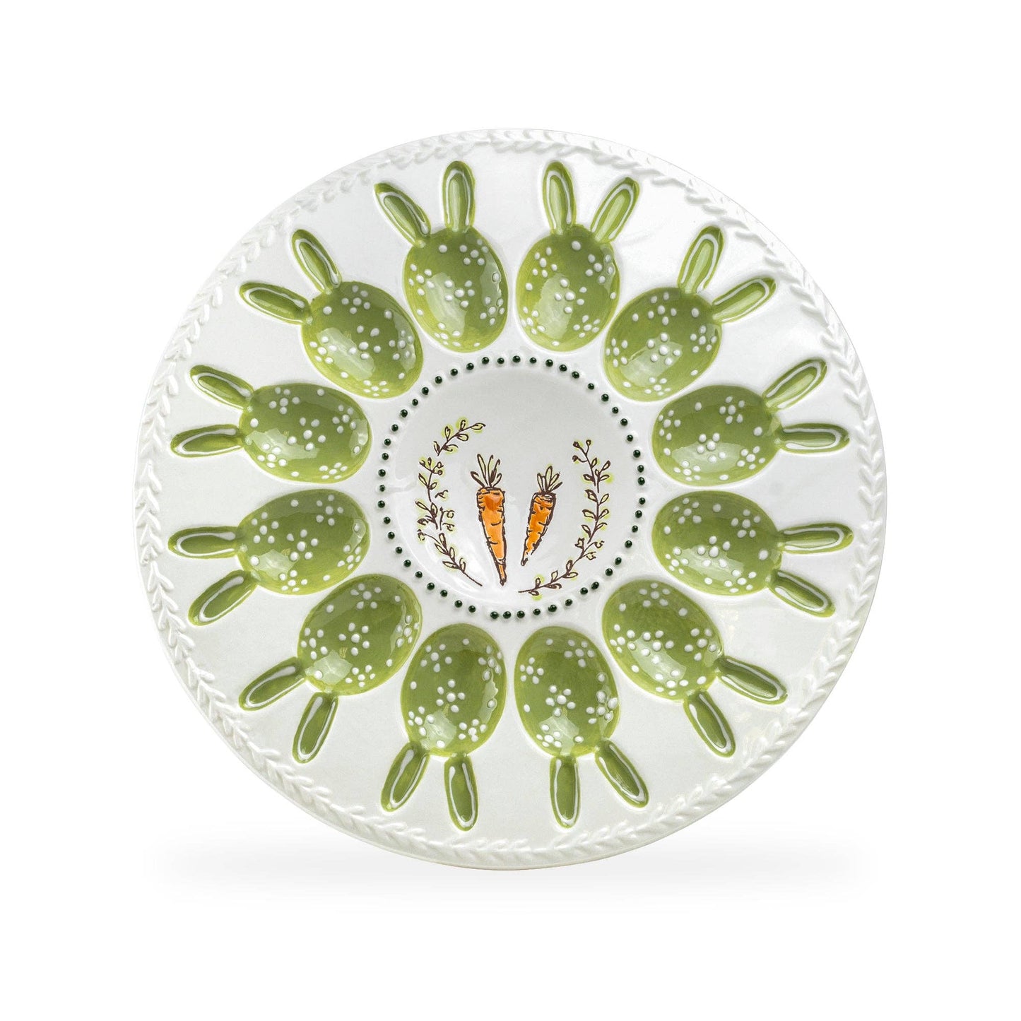 Carrot Bunny Garden 12 Count 11.5" Egg Platter
