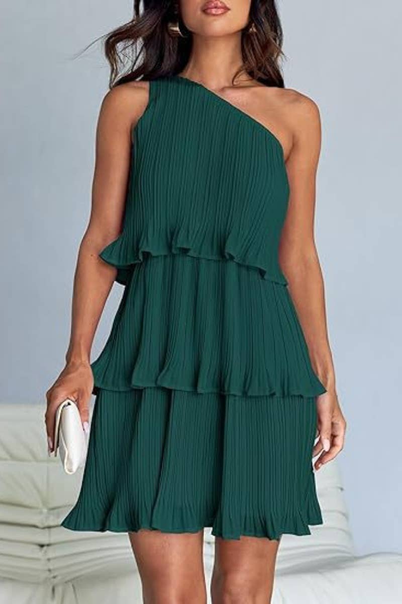 CWDSD4886_SHORT SUMMER LAYERED DRESS WITH SLOPING SHOULDERS