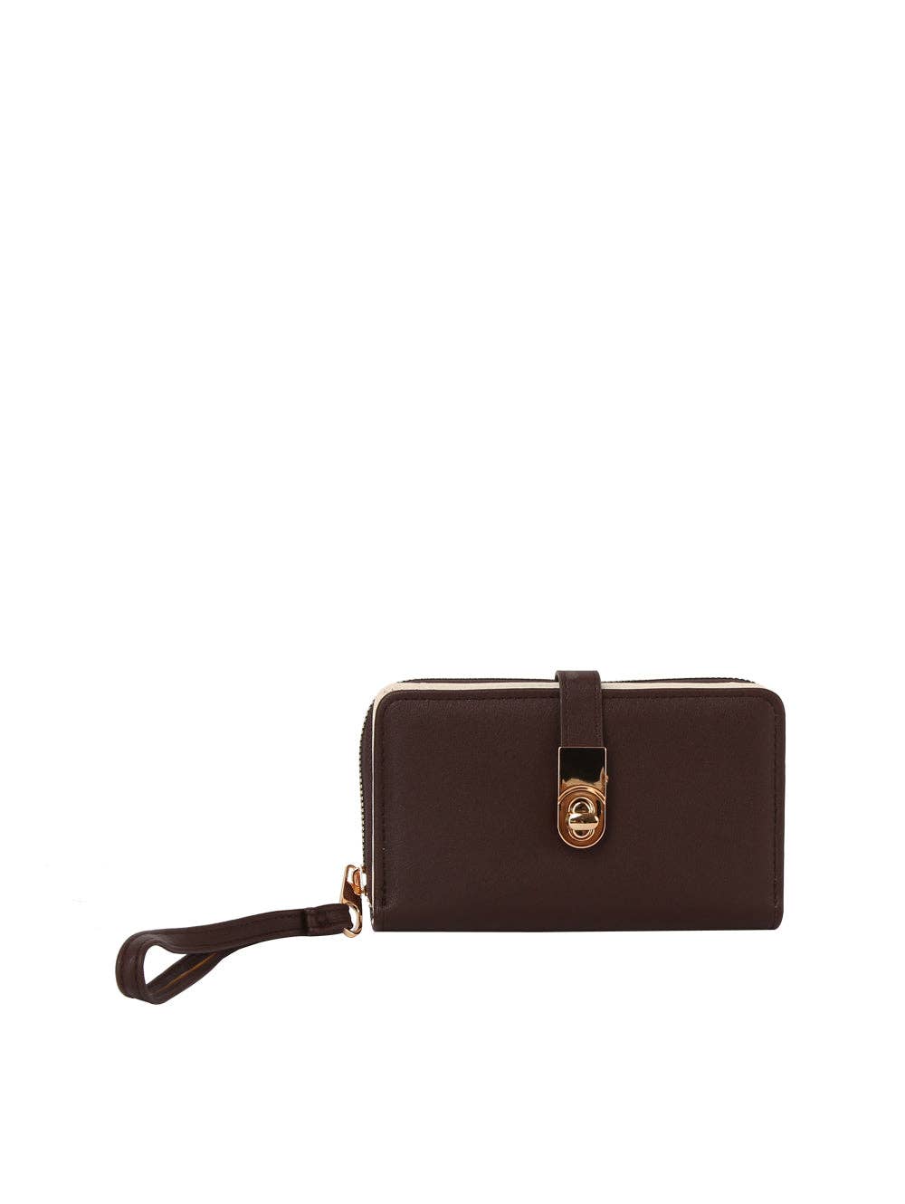 Double compartment wristlet wallet