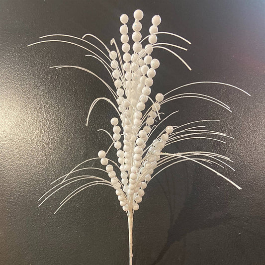 Glittery Grass Ball Spray 26" - White