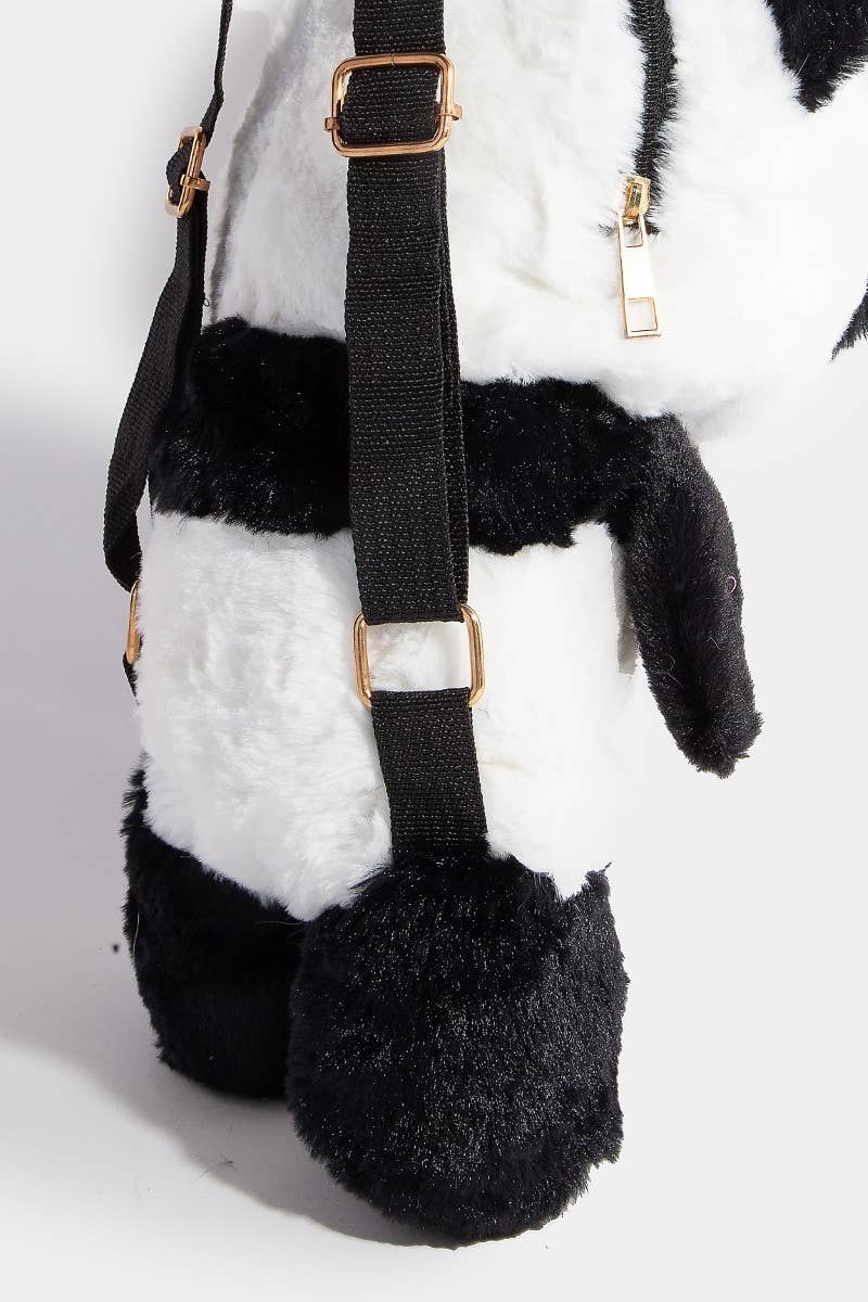 Cute Fuzzy Panda Backpack
