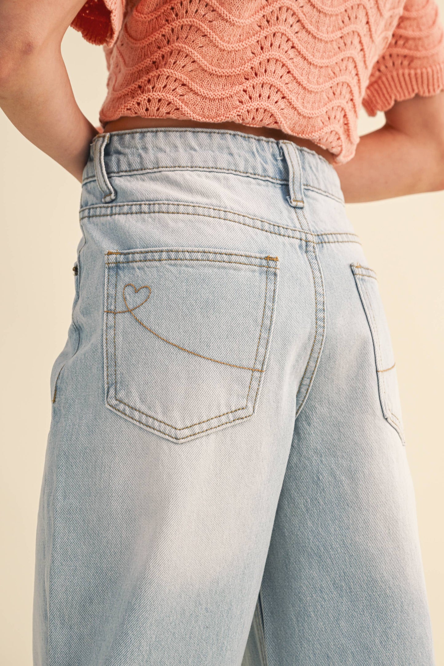 TWEEN KIDS GIRLS WIDE LEG DENIM PANTS (7-14)