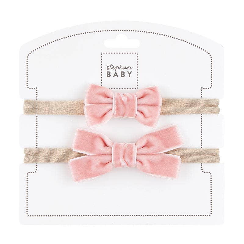 Fancy Bow Headband - Pink -  Set of 2