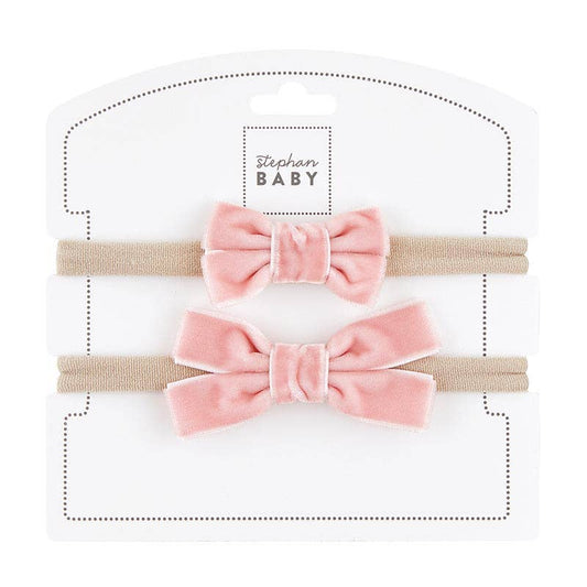 Fancy Bow Headband - Pink -  Set of 2