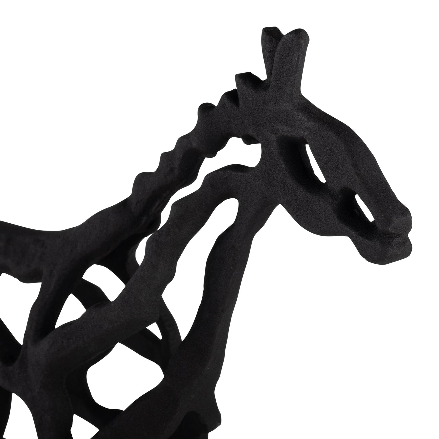 Decorative Sculpture - Black Metal Horse Illusion, 14 in.