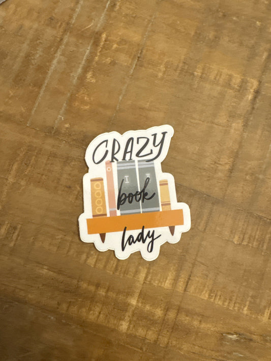 Bookish Crazy Book Lady Sticker