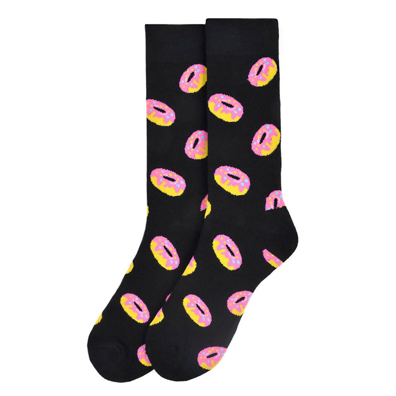 Mens Donut Socks - Black Crew Socks - Life is Socks